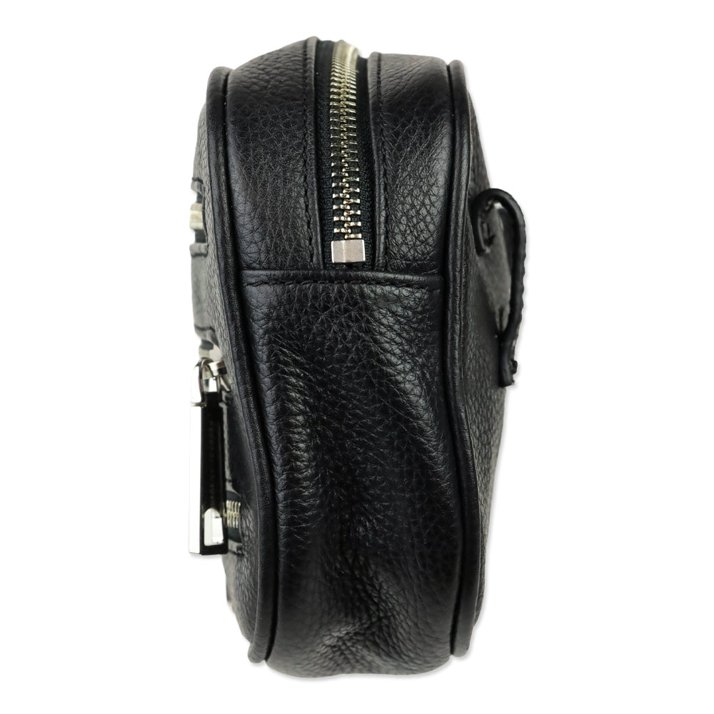 Rebecca Minkoff 3 Zip Black Leather Belt Bag