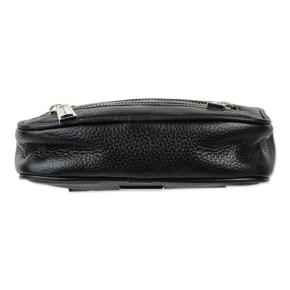 Rebecca Minkoff 3 Zip Black Leather Belt Bag