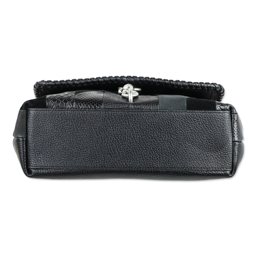 Rebecca Minkoff Black Patchwork Leather Edie Flap Shoulder Bag