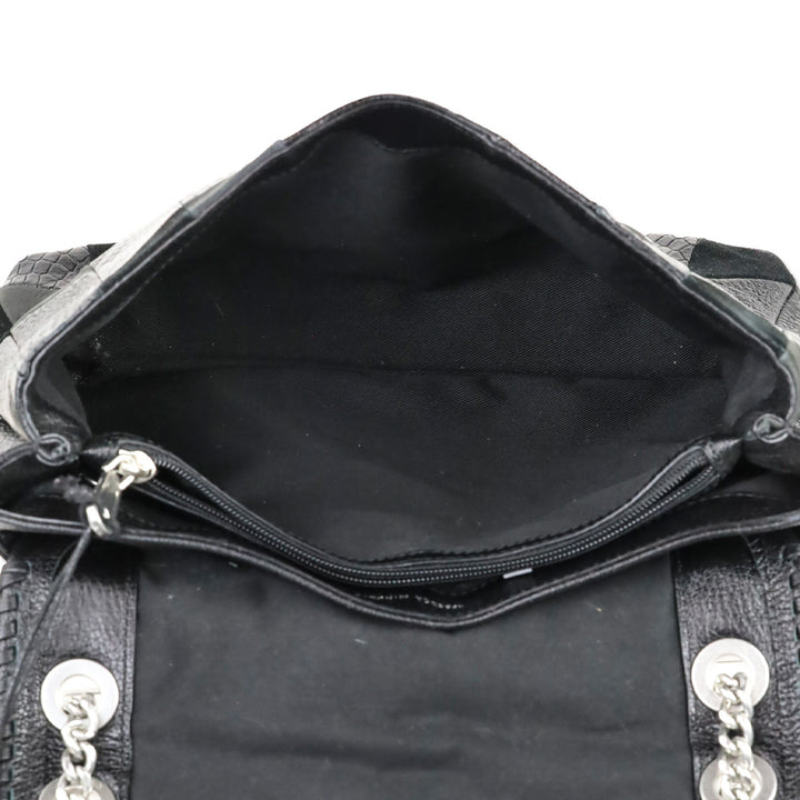 Rebecca Minkoff Black Patchwork Leather Edie Flap Shoulder Bag