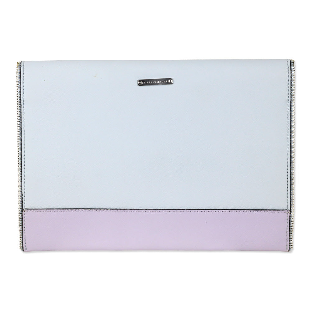 Rebecca Minkoff Multi-color Pastel Leo Saffiano Leather Zipper Trim Envelope Clutch