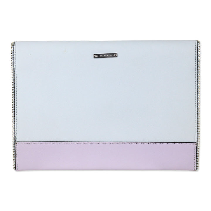 Rebecca Minkoff Multi-color Pastel Leo Saffiano Leather Zipper Trim Envelope Clutch