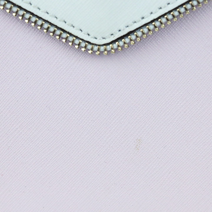 Rebecca Minkoff Multi-color Pastel Leo Saffiano Leather Zipper Trim Envelope Clutch