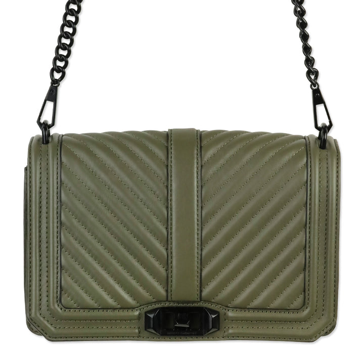 Rebecca Minkoff Olive Chevron Quilted Leather Love Crossbody Bag