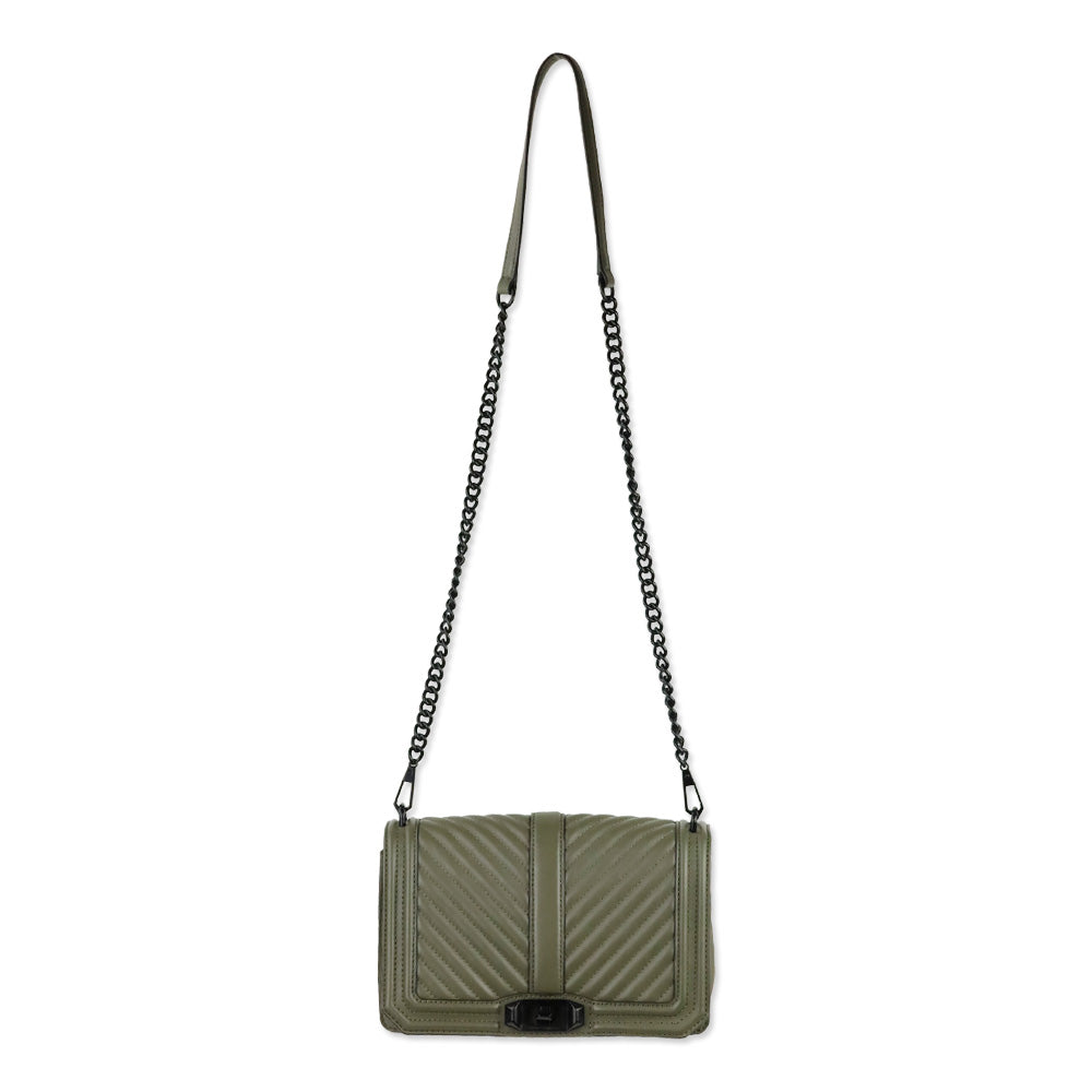Rebecca Minkoff Olive Chevron Quilted Leather Love Crossbody Bag