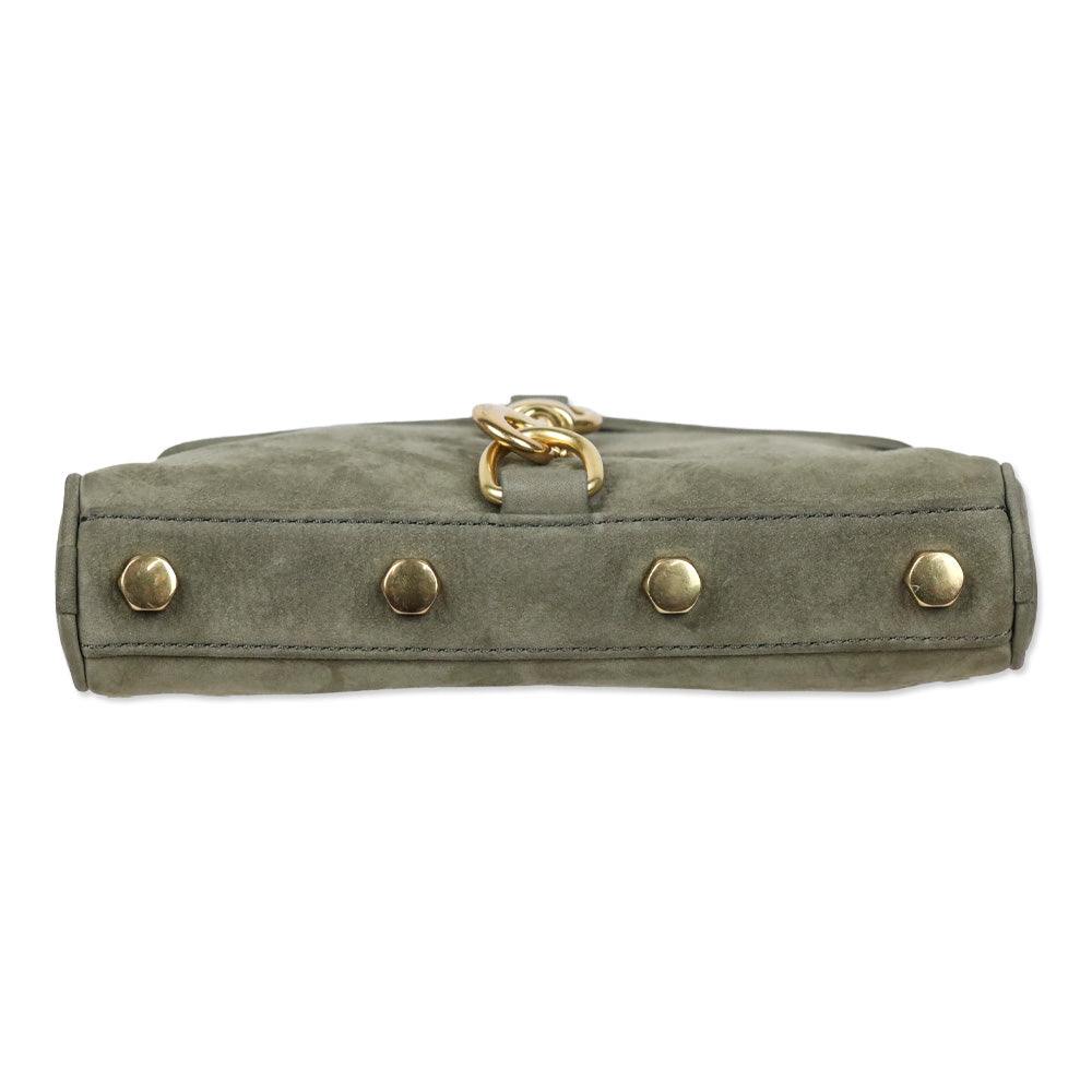 Rebecca Minkoff Olive Suede Tan Pebble Leather Mini Mac Bag