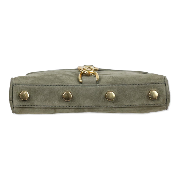 Rebecca Minkoff Olive Suede Tan Pebble Leather Mini Mac Bag