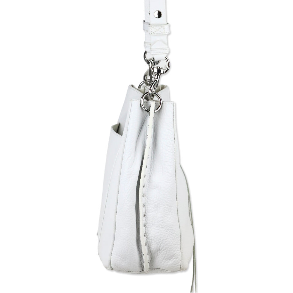 Rebecca Minkoff Optic White Pebble Leather/Silver Darren Shoulder Bag