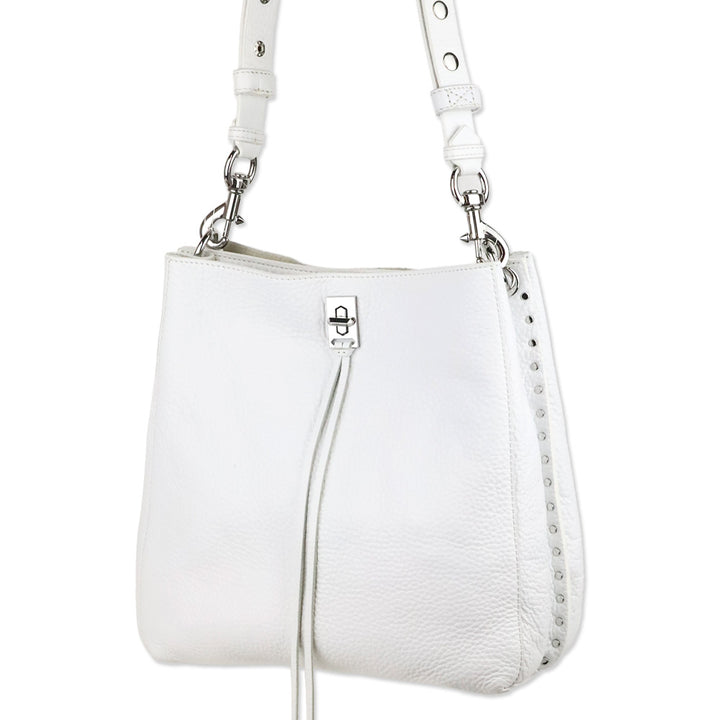 Rebecca Minkoff Optic White Pebble Leather/Silver Darren Shoulder Bag