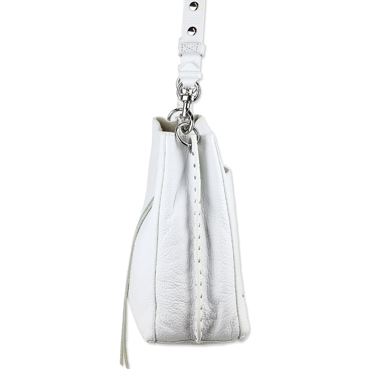 Rebecca Minkoff Optic White Pebble Leather/Silver Darren Shoulder Bag