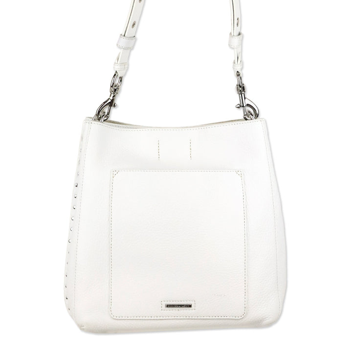 Rebecca Minkoff Optic White Pebble Leather/Silver Darren Shoulder Bag