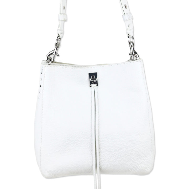 Rebecca Minkoff Optic White Pebble Leather/Silver Darren Shoulder Bag