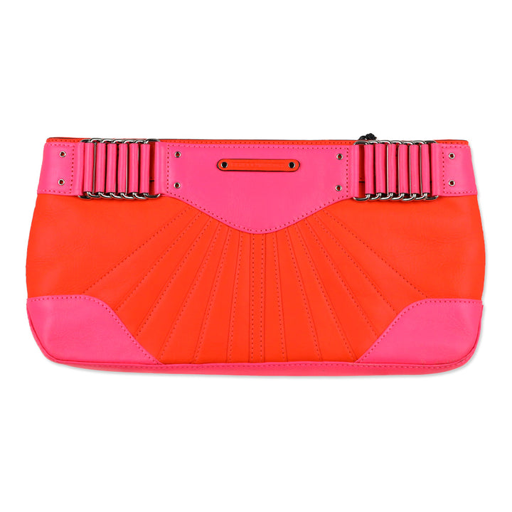 Rebecca Minkoff Park Avenue Hot Pink/Coral Leather Clutch