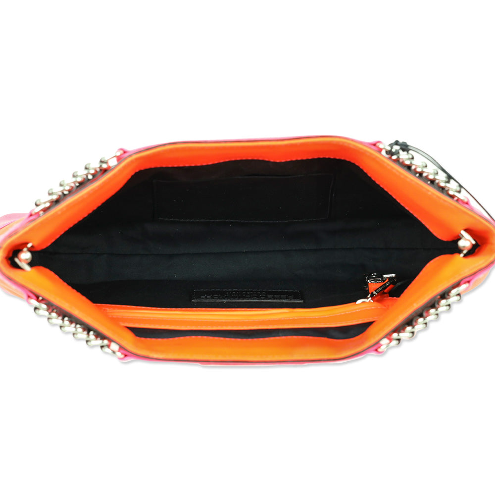 Rebecca Minkoff Park Avenue Hot Pink/Coral Leather Clutch