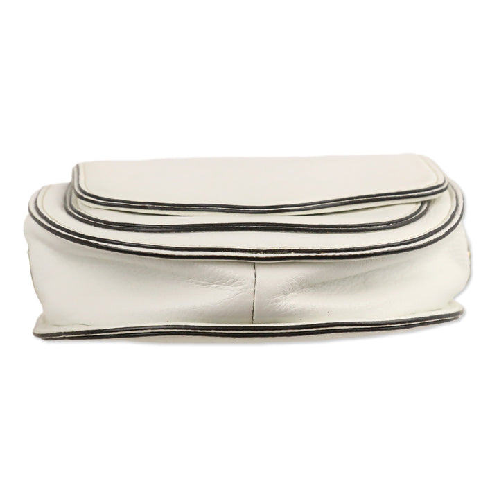 Rebecca Minkoff White Leather Tassel Mini Suki Saddle Crossbody Bag