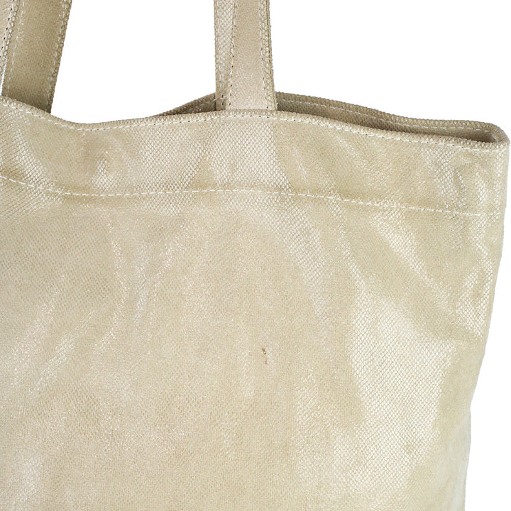 Red Valentino Beige Snakeskin Embossed Suede Bow Tote with Pouch