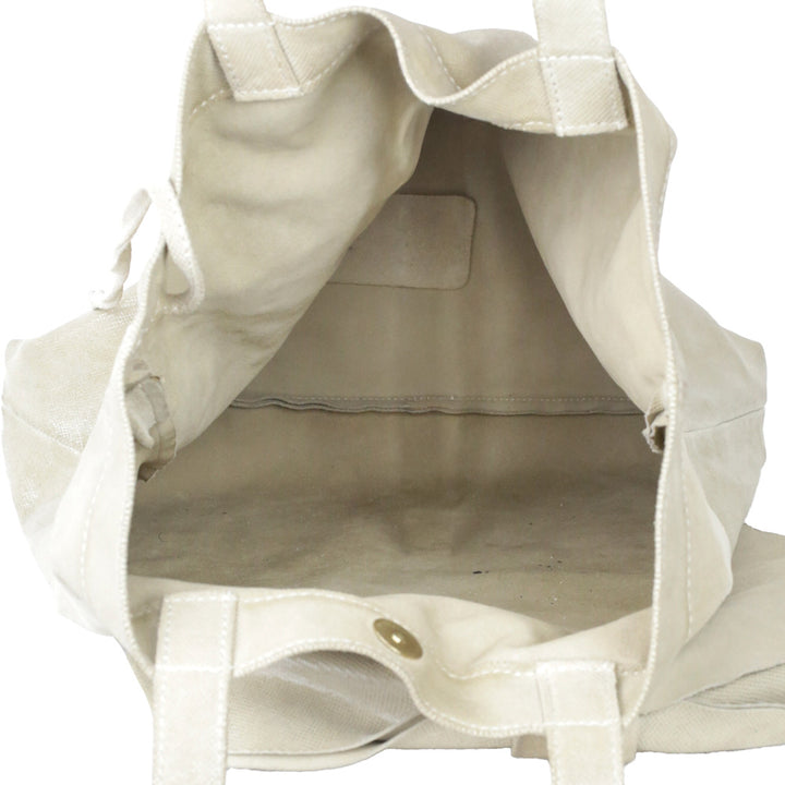Red Valentino Beige Snakeskin Embossed Suede Bow Tote with Pouch