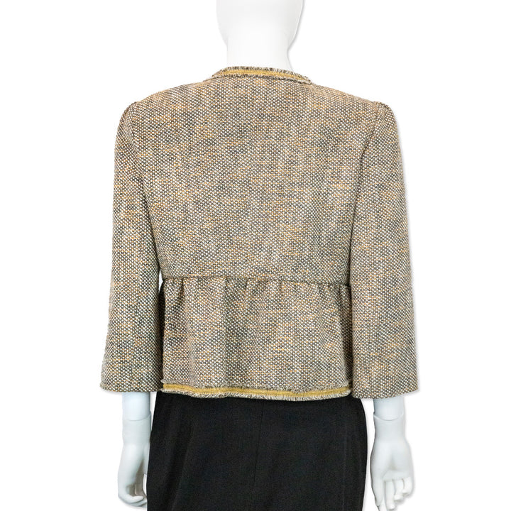 Red Valentino Brown/Orange Tweed Jacket with Gold Bead Trim