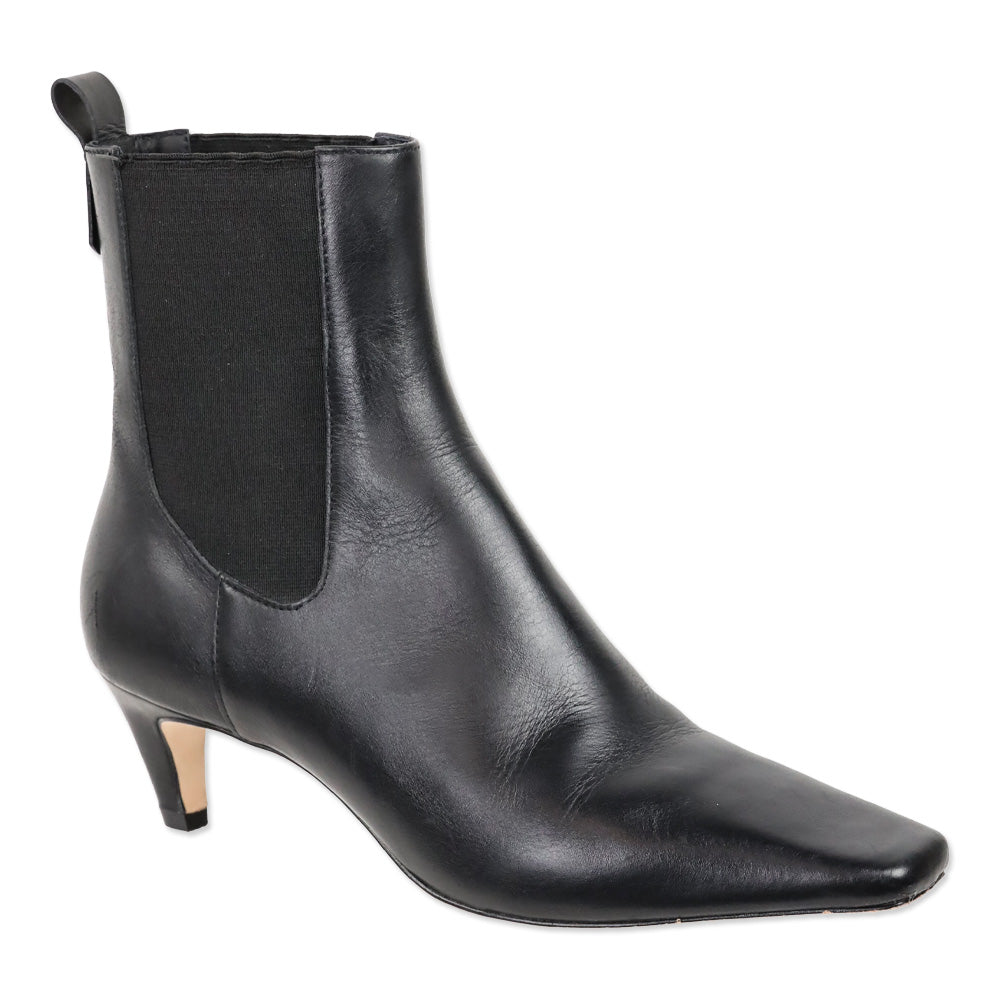 Reformation Roberta Black Leather Chelsea Ankle Boot