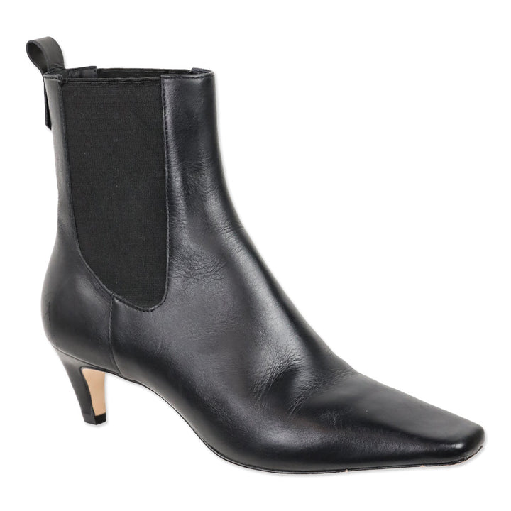 Reformation Roberta Black Leather Chelsea Ankle Boot