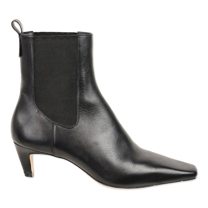 Reformation Roberta Black Leather Chelsea Ankle Boot