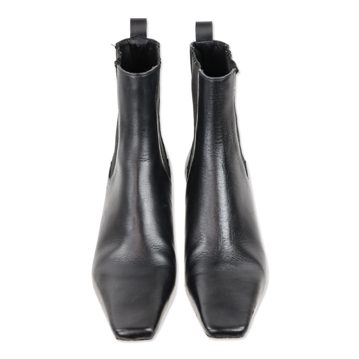 Reformation Roberta Black Leather Chelsea Ankle Boot