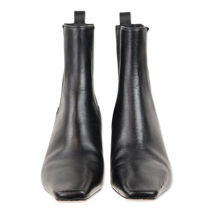 Reformation Roberta Black Leather Chelsea Ankle Boot