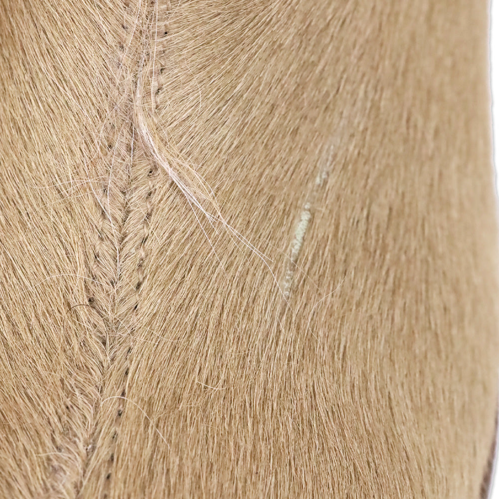 Regina Imports Tan Calf Hair Fox Fur Shaft Wedge Boot