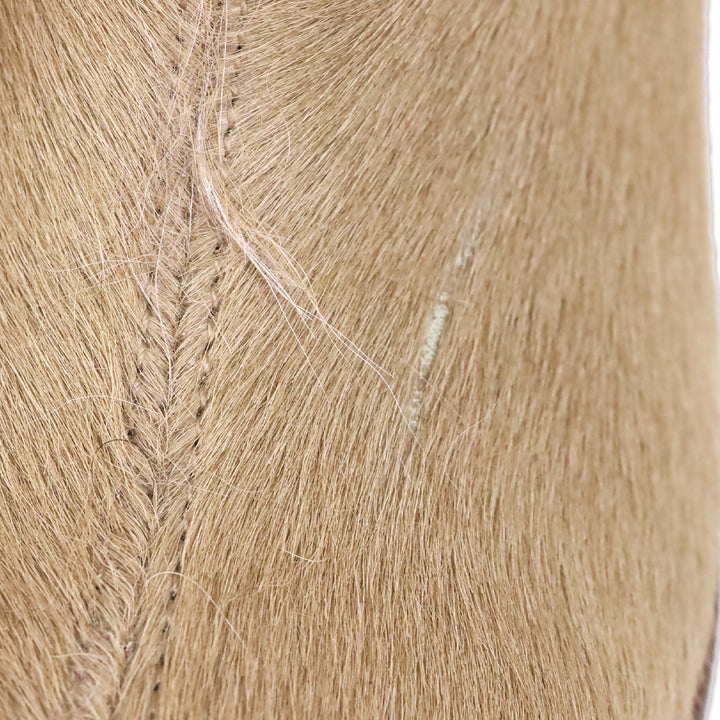 Regina Imports Tan Calf Hair Fox Fur Shaft Wedge Boot