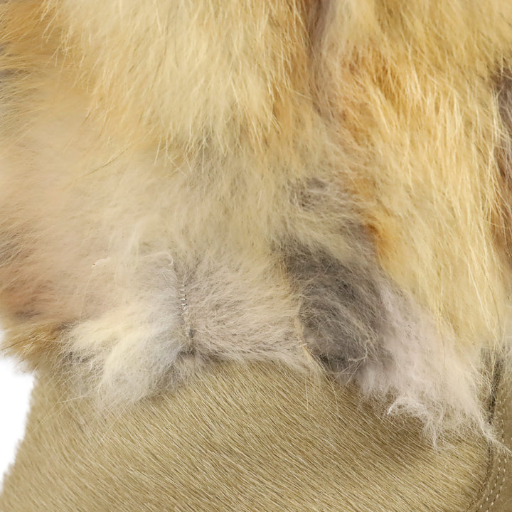 Regina Imports Tan Calf Hair Fox Fur Shaft Wedge Boot