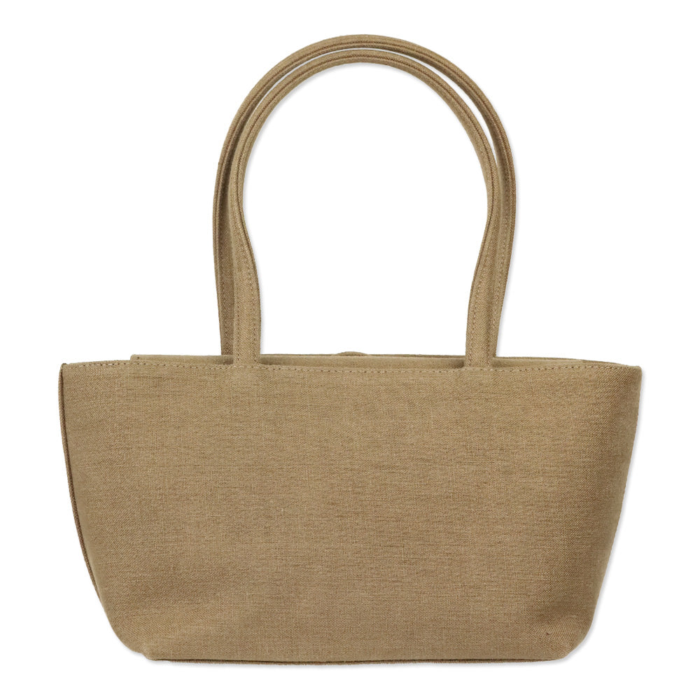 René Caovilla Tan Canvas Plant Beaded Embroidered Shoulder Bag