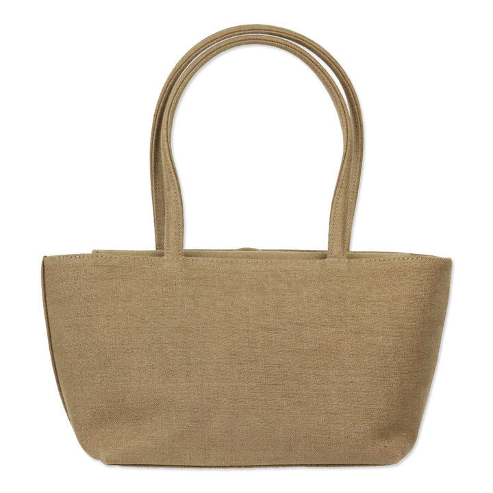 René Caovilla Tan Canvas Plant Beaded Embroidered Shoulder Bag