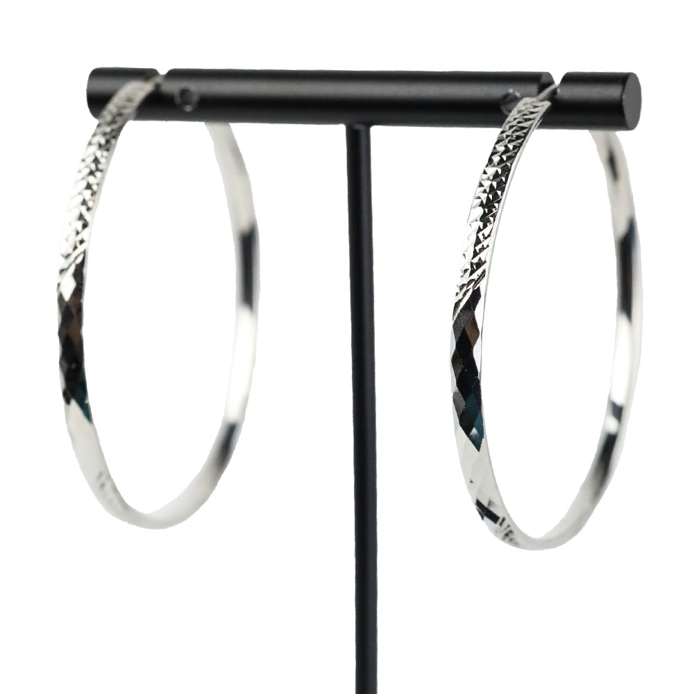 Rhapsody 950 Platinum Electroform Hoop Earrings