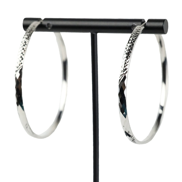 Rhapsody 950 Platinum Electroform Hoop Earrings