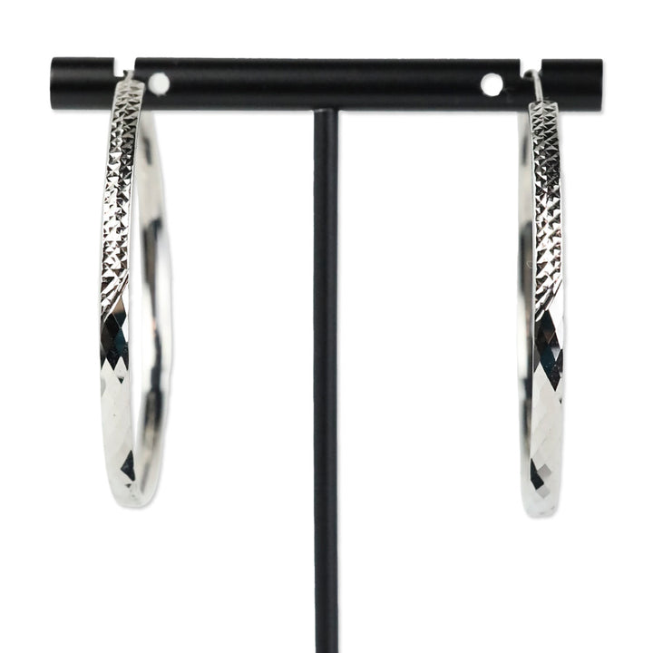 Rhapsody 950 Platinum Electroform Hoop Earrings