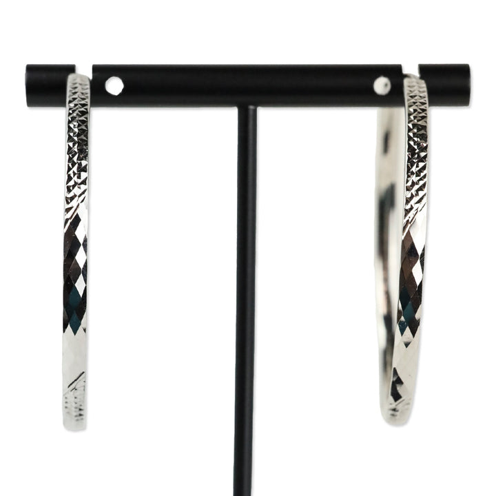 Rhapsody 950 Platinum Electroform Hoop Earrings