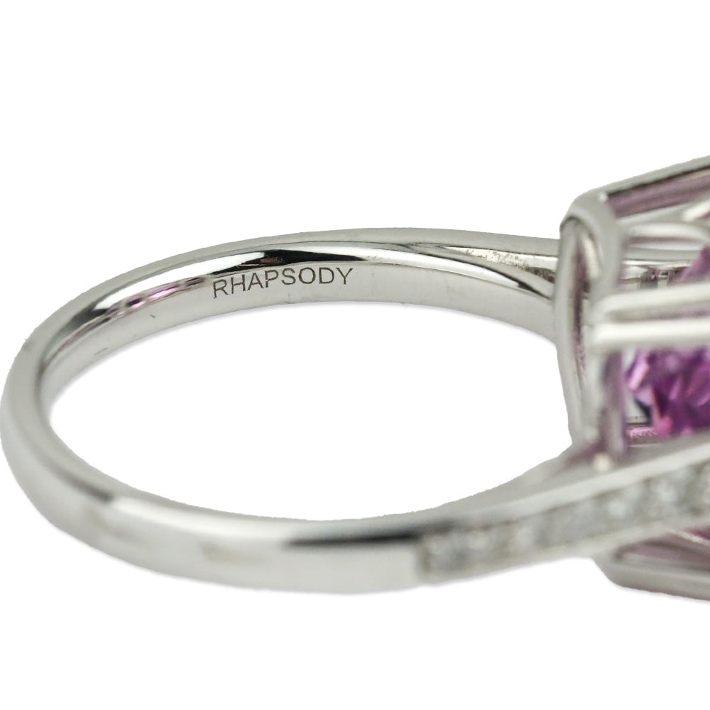 Rhapsody 950 Platinum Patroke Kunzite and E-F VS Diamond Ring
