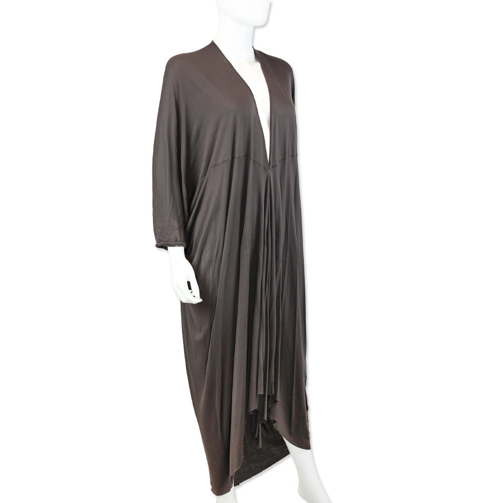 Rick Owens Island S/S 13 Brown V-Neck Batwing Caftan Dress