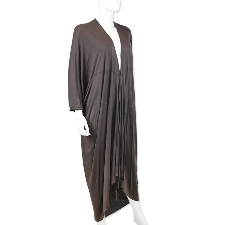 Rick Owens Island S/S 13 Brown V-Neck Batwing Caftan Dress