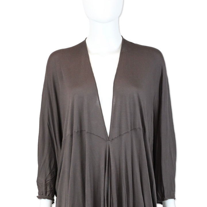 Rick Owens Island S/S 13 Brown V-Neck Batwing Caftan Dress