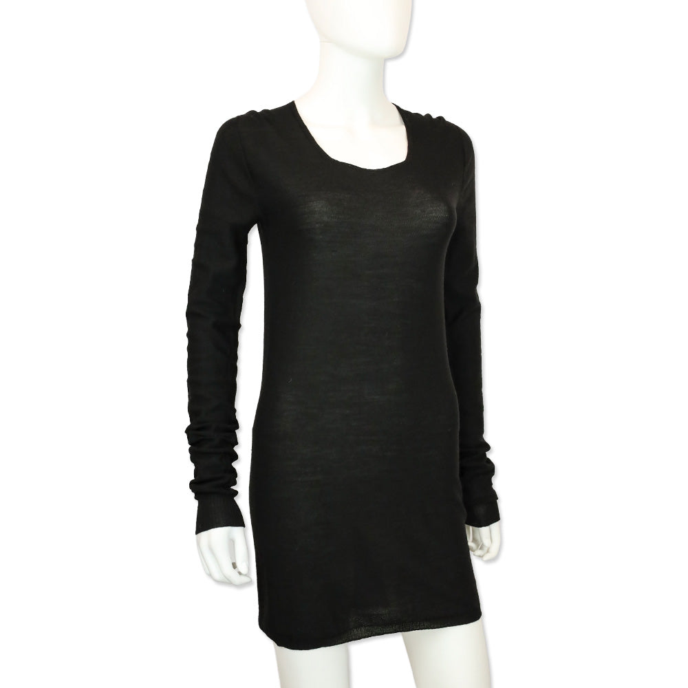 Rick Owens Moody FW14 Black Scoop Neck Long Sleeve Tunic