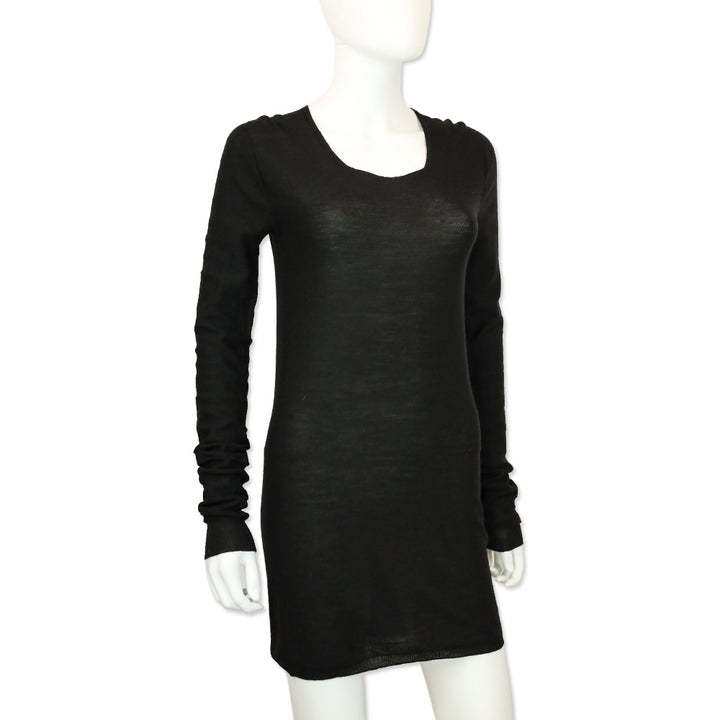 Rick Owens Moody FW14 Black Scoop Neck Long Sleeve Tunic