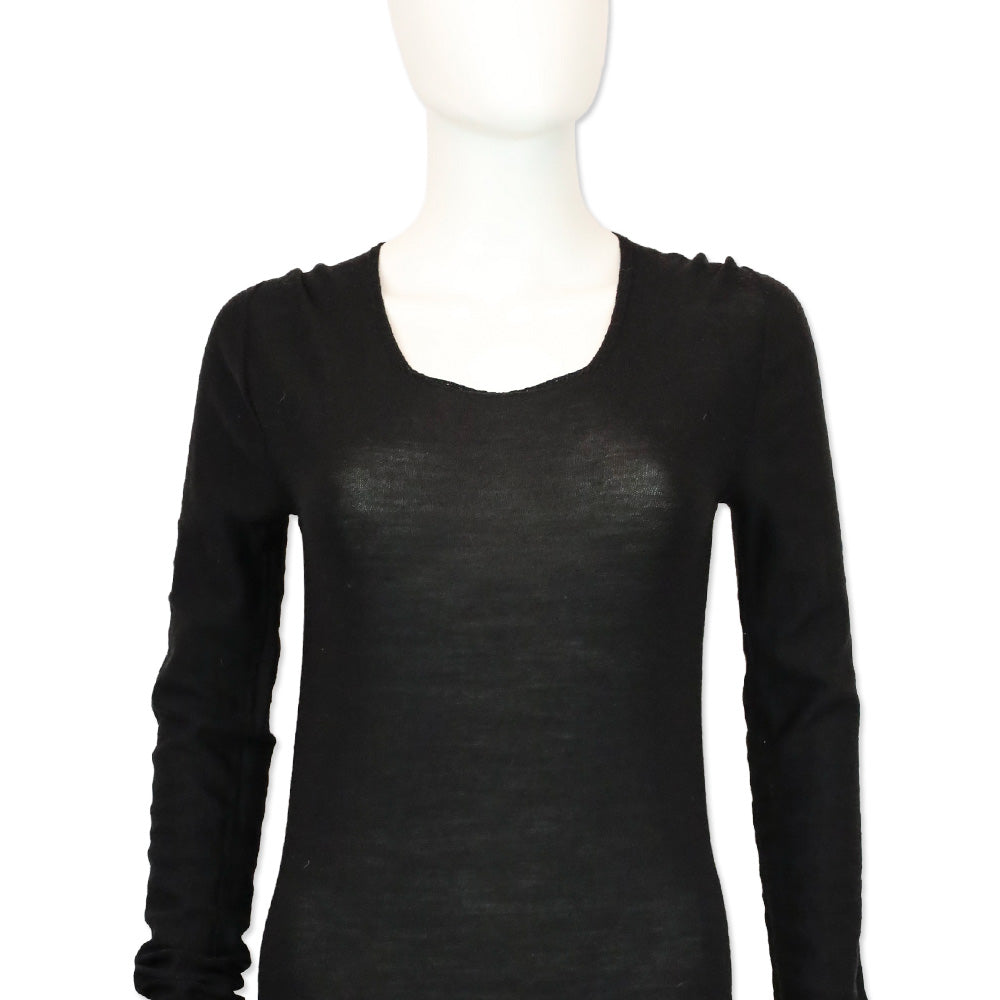 Rick Owens Moody FW14 Black Scoop Neck Long Sleeve Tunic