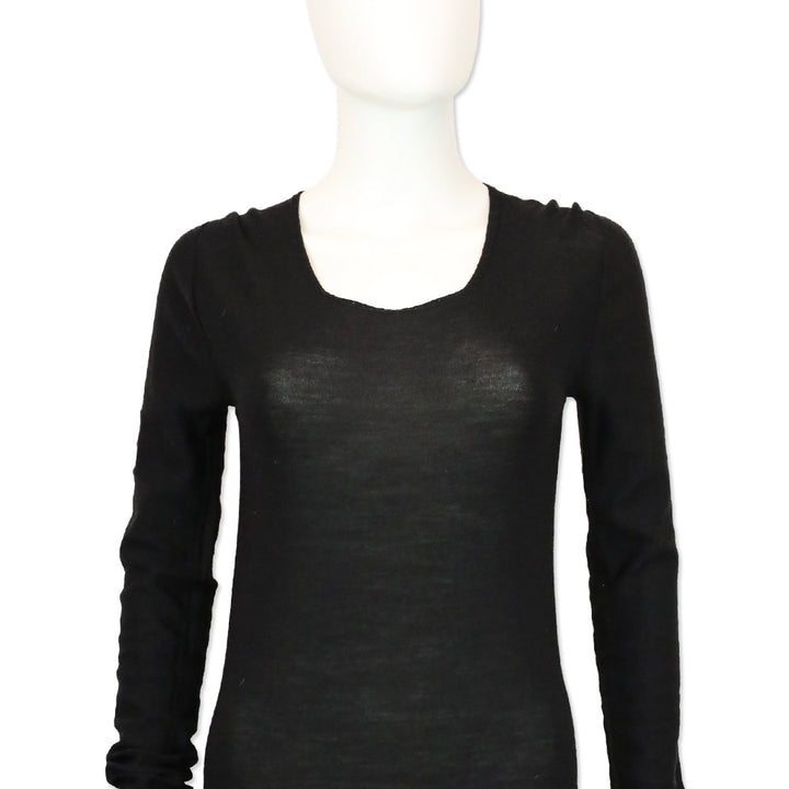 Rick Owens Moody FW14 Black Scoop Neck Long Sleeve Tunic