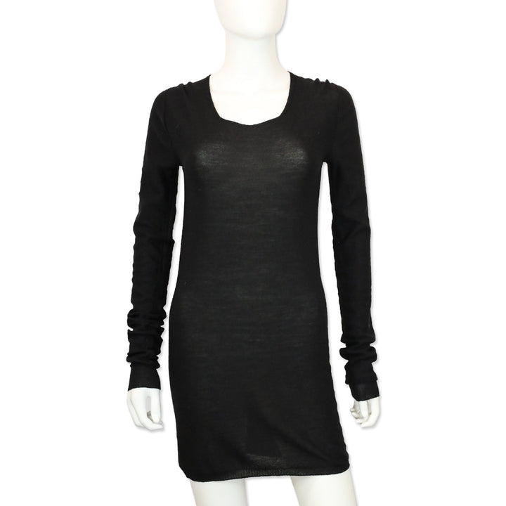 Rick Owens Moody FW14 Black Scoop Neck Long Sleeve Tunic