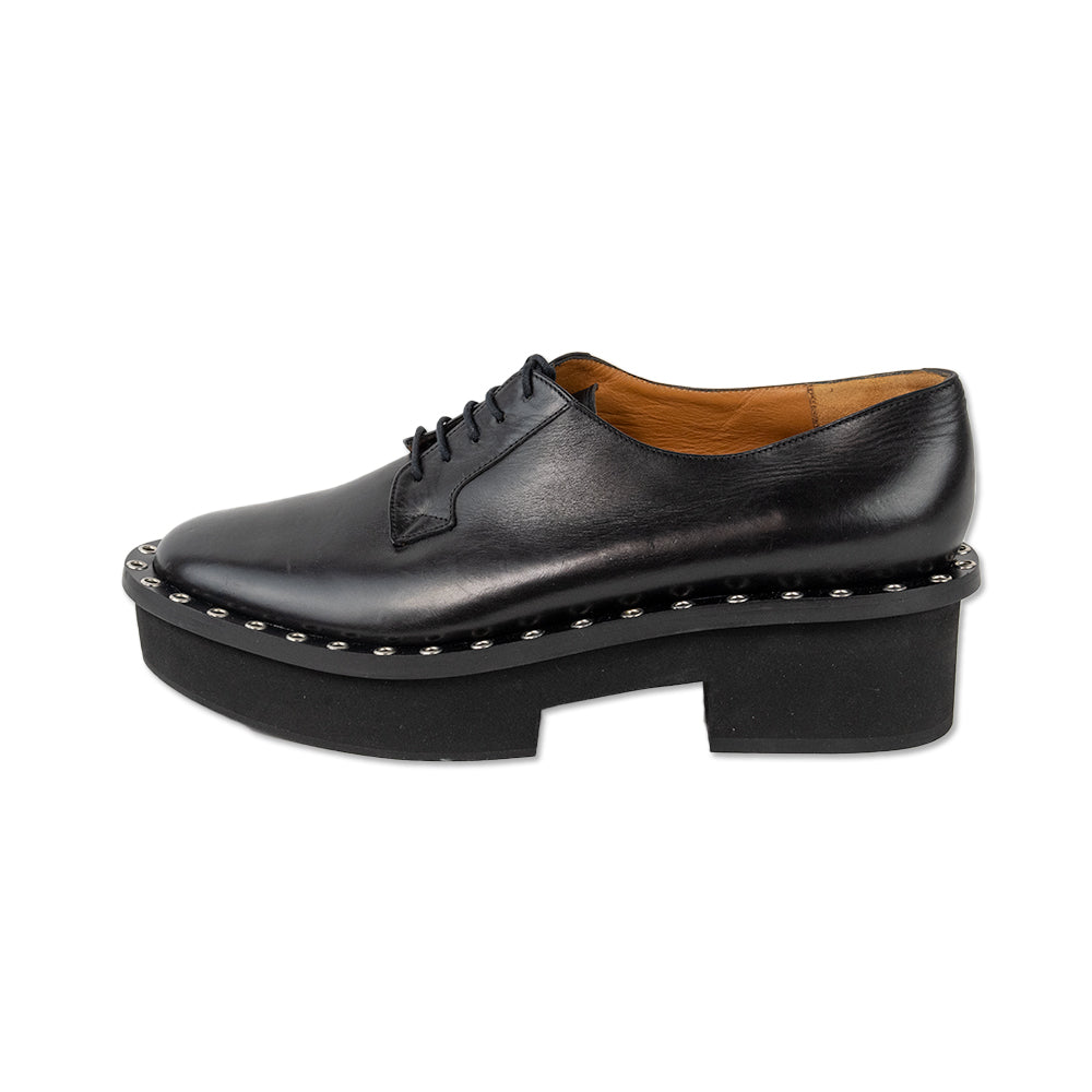 Robert Clergerie Black Leather Platform Loafers