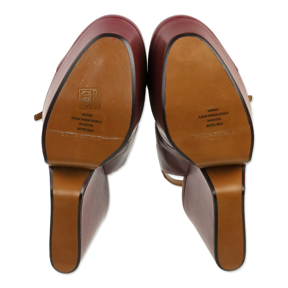 Robert Clergerie Garnet Leather Bonita Wedge Platform Sandals