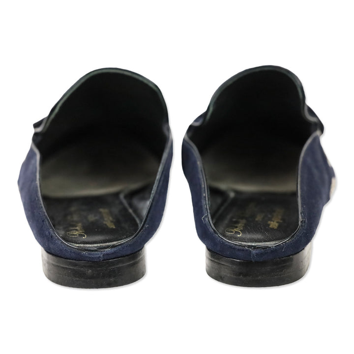 Robert Clergerie X Self Portrait Blue Suede Lopal Mules
