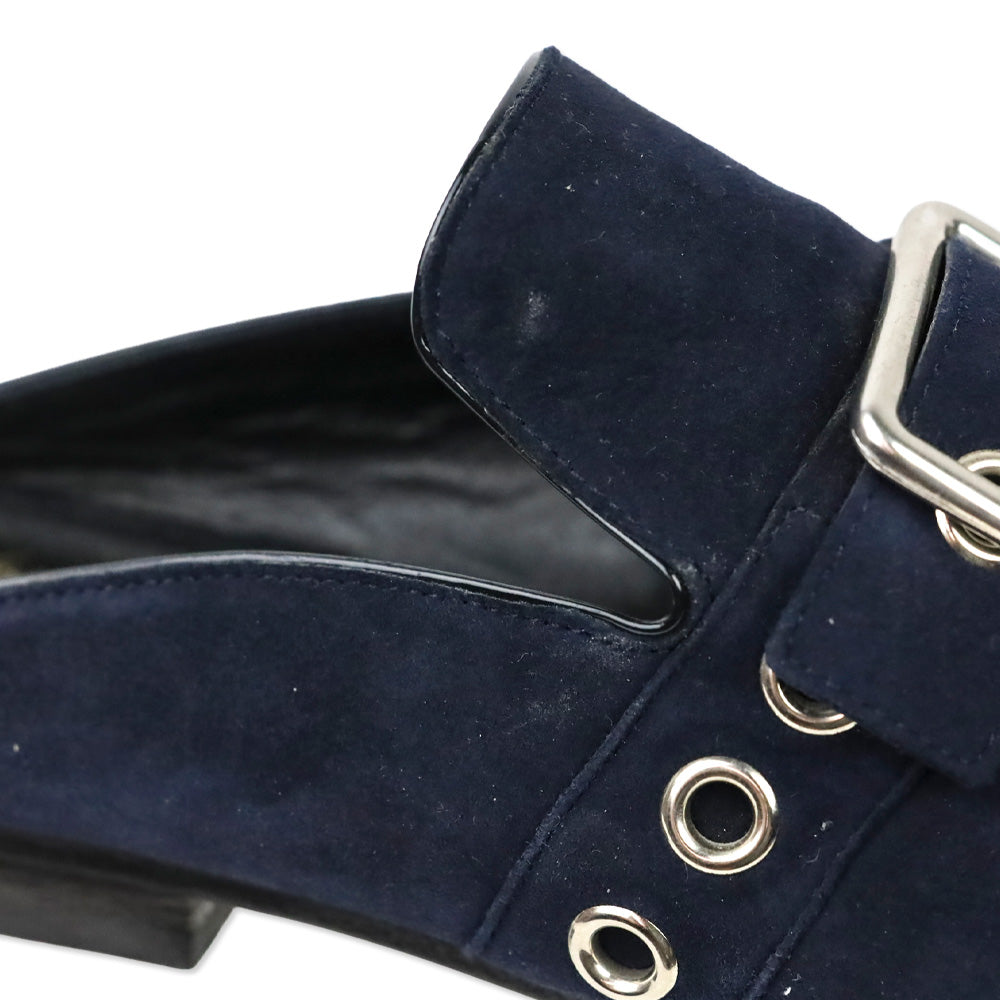 Robert Clergerie X Self Portrait Blue Suede Lopal Mules
