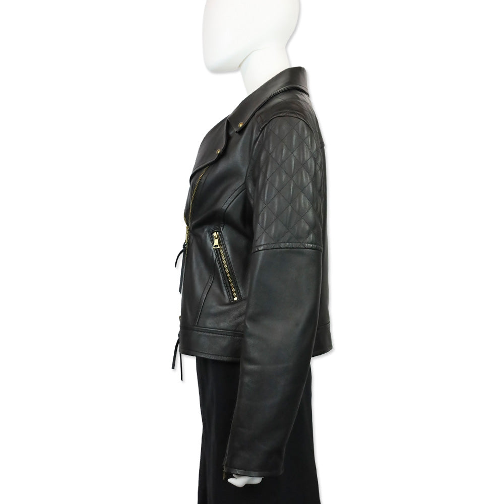 Robert Graham Black Leather Moto Jacket